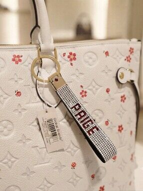 ​PAIGE Rhinestone Keychain Fob Bag Charm Bling Accessory NWT